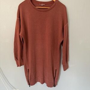 Casual Long Sleeve Dress with Zipper Detail